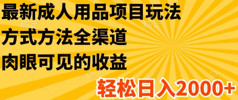 全新两性用品新项目游戏玩法，具体方法新零售，轻轻松松日入2K 【揭密】-优知网