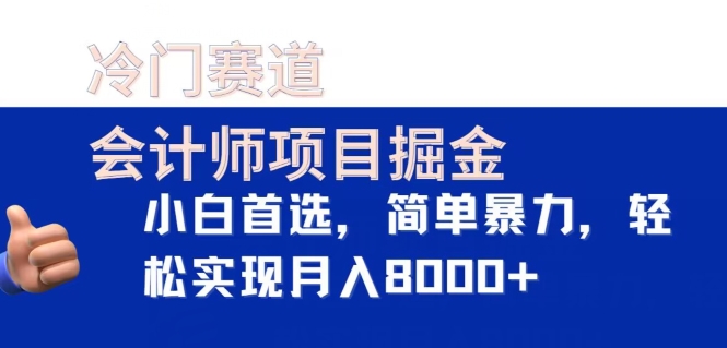 冷门赛道，会计师项目掘金，小白首选，简单暴力，轻松实现月入8000+-优知网