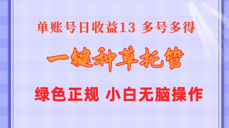 一键种草托管 单账号15分钟13元  10个账号一天130  绿色稳定 可无限推广-优知网