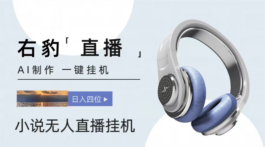 右豹小说集无人直播放置挂机吸钱新项目，简便易行收益稳定， 月入1000-优知网