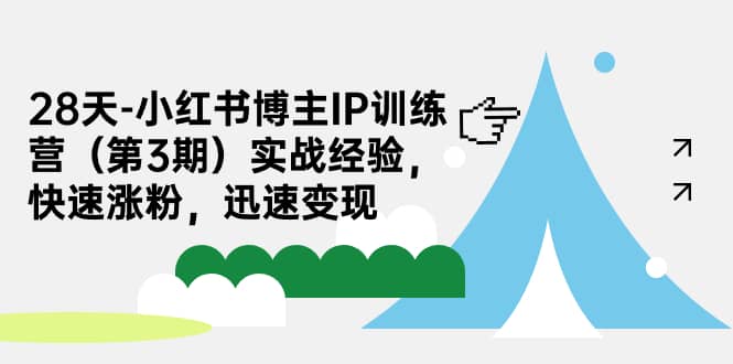 28天-小红书博主IP训练营（第3期）实战经验，快速涨粉，迅速变现-优知网