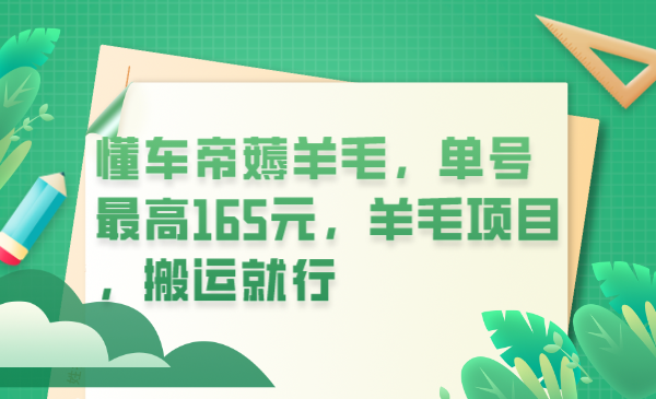 懂车帝薅羊毛，单号最高165元，羊毛项目，搬运就行-优知网