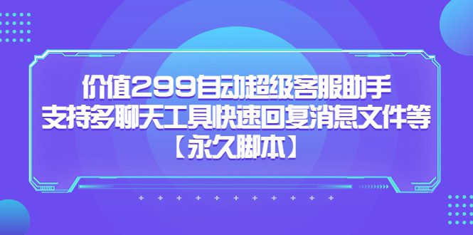 价值299自动超级客服助手，支持多聊天工具快速回复消息文件等-优知网