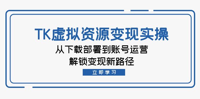 TK虚拟资料变现实操：从下载部署到账号运营，解锁变现新路径-优知网