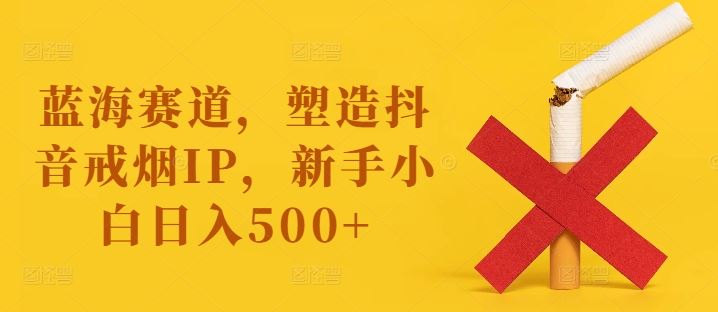蓝海赛道，塑造抖音戒烟IP，新手小白日入500+【揭秘】-优知网