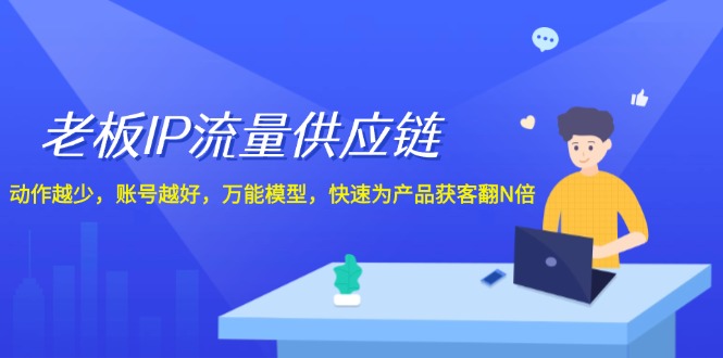 老板 IP流量 供应链，动作越少，账号越好，万能模型，快速为产品获客翻N倍-优知网