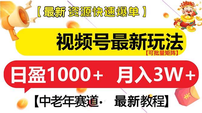 视频号最新玩法 中老年赛道 月入3W+-优知网